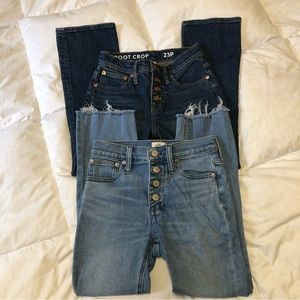J Crew 2 Pairs Demi Boot Crop Jeans